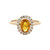 14K Gold 1.33ct Orange Sapphire Oval with .17tw Diamond Halo Ring Size 7
