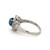 Platinum 900 1.20tw Created Sapphire Cabochon with .26tw Diamond Bezel Flower Petal Halo Ring Size 6.5