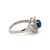 Platinum 900 1.20tw Created Sapphire Cabochon with .26tw Diamond Bezel Flower Petal Halo Ring Size 6.5