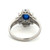 Platinum 900 1.20tw Created Sapphire Cabochon with .26tw Diamond Bezel Flower Petal Halo Ring Size 6.5