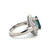 Certified Platinum 900 Ballerina Styled 3.34ct Sapphire Rectangle Surrounded with a 1.26tw Diamond Fan of Tapered Baguettes Halo Ring Size 5.5