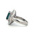 Certified Platinum 900 Ballerina Styled 3.34ct Sapphire Rectangle Surrounded with a 1.26tw Diamond Fan of Tapered Baguettes Halo Ring Size 5.5
