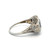 18K White Gold Double Sapphire Baguettes with 3-Diamond Bezels Art Deco Filigree Ring Size 5.75