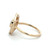 14K Gold .99ct Sapphire Circle with a .23tw Diamond Bezel Shield Ring Size 6.75