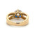 18K Gold .46tw Sapphire Floral Halo with a .49tw Diamond Bezel Center  and Accents Bypass Ring Size 6.25
