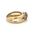 18K Gold .46tw Sapphire Floral Halo with a .49tw Diamond Bezel Center  and Accents Bypass Ring Size 6.25