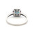 14K White Gold Blue Topaz Square with 1/8tw Diamond Bezel Halo and Accents Ring Size 7