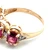 14K Yellow Gold Four Stone Oval Pink Tourmaline With Diamond Accents Band Ring Size 6.75