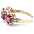 14K Yellow Gold Four Stone Oval Pink Tourmaline With Diamond Accents Band Ring Size 6.75