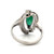 Platinum 2.99ct Tourmaline Teardrop with .13tw Diamond Border Split-Shank Design Ring Size 8