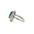 Platinum 2.99ct Tourmaline Teardrop with .13tw Diamond Border Split-Shank Design Ring Size 8