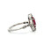 Certified Platinum 900 1.05ct Thai Ruby Marquise with .15tw Diamond Bezel Accents in a Vintage Floral Design Halo and Marquise Accents Ring Size 5.75