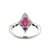 Certified Platinum 900 1.05ct Thai Ruby Marquise with .15tw Diamond Bezel Accents in a Vintage Floral Design Halo and Marquise Accents Ring Size 5.75