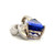 14K White Gold Tanzanite Teardrop with Flowing Double Band Diamond Baguette Accents Along the Bail Pendant
