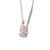 10K White Gold Alternating Pink Sapphire Ovals with Diamond Bezel Accents XOXO-Patterned Stationary Pendant Chain Necklace 17.5"