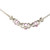 10K White Gold Alternating Pink Sapphire Ovals with Diamond Bezel Accents XOXO-Patterned Stationary Pendant Chain Necklace 17.5"