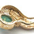 10K Gold Emerald Cabochon with a Diamond Bezel Accent in a Teardrop Setting Pendant