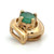 10K Gold Emerald Cabochon with a Diamond Bezel Accent in a Teardrop Setting Pendant