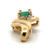 10K Gold Emerald Cabochon with a Diamond Bezel Accent in a Teardrop Setting Pendant