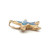 14K Gold Blue Opal Inlay with Diamond Bezel Accents Hawaiian Sea Star Starfish Slider Pendant