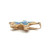 14K Gold Blue Opal Inlay with Diamond Bezel Accents Hawaiian Sea Star Starfish Slider Pendant