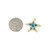 14K Gold Blue Opal Inlay with Diamond Bezel Accents Hawaiian Sea Star Starfish Slider Pendant