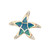 14K Gold Blue Opal Inlay with Diamond Bezel Accents Hawaiian Sea Star Starfish Slider Pendant