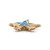 14K Gold Blue Opal Inlay with Diamond Bezel Accents Hawaiian Sea Star Starfish Slider Pendant