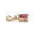 14K Gold Pink Tourmaline Teardrop with a Diamond Bezel Double Bail Pendant
