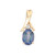 14K Gold Mystic Topaz Oval with a Cubic Zirconia Bezel Accent V-Bail Pendant