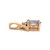 14K Gold Mystic Topaz Oval with a Cubic Zirconia Bezel Accent V-Bail Pendant