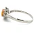 Platinum Oval Cut AP 0.57ct Orange Sapphire with AP 0.27cttw Diamond Halo Flower Ring Size 9
