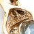10K Gold Aquamarine Triangle with Double Diamond Bezel Accents Wrap Bail Pendant