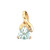 10K Gold Aquamarine Triangle with Double Diamond Bezel Accents Wrap Bail Pendant