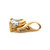 10K Gold Aquamarine Triangle with Double Diamond Bezel Accents Wrap Bail Pendant