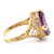 14K Yellow Gold Oval Amethyst with Filigree Designs Cocktail Statement Ring Size 6.75
