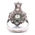Vintage 14K White Gold and Platinum Diamond and Emerald Ring Size 5.25