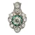 Vintage 14K White Gold and Platinum Diamond and Emerald Ring Size 5.25