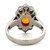 Vintage Platinum Oval Cut APP 2.114ct Oval Orange Sapphire with AP 0.90cttw Diamond Halo Ring Size 6