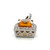 14K White Gold Citrine Square Filigree Box with a Diamond Bezel Halo Dangle Pendant