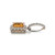 14K White Gold Citrine Square Filigree Box with a Diamond Bezel Halo Dangle Pendant