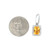 14K White Gold Citrine Square Filigree Box with a Diamond Bezel Halo Dangle Pendant