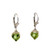 14K White Gold Peridot Heart Dangle Lever-Back Earrings