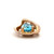10K Gold Blue Topaz Teardrop in a Teardrop Halo Pendant