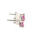 14K White Gold Pink Topaz Oval Stud Earrings