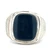Sterling Silver Black Onyx With Textured Band Statement Ring Size 10