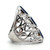Sterling Silver Blue lapis Three Stone Open Work Fashion Ring Size 6