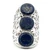 Sterling Silver Blue lapis Three Stone Open Work Fashion Ring Size 6