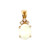 14K Gold Opal Cabochon Topped with 3-Diamond Bezel Accent Triangle Pendant