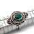 Sterling Silver Malachite And Marcasite Vintage Inspired Fashion Ring Size 6